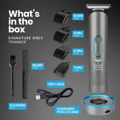 BOMBAY SHAVING COMPANY BTG1999 Fully Waterproof Trimmer 90 min Runtime 4 Length Settings (Black) BOMBAY SHAVING COMPANY BTG1999 Fully Waterproof Trimmer 90 min Runtime 4 Length Settings (Black)